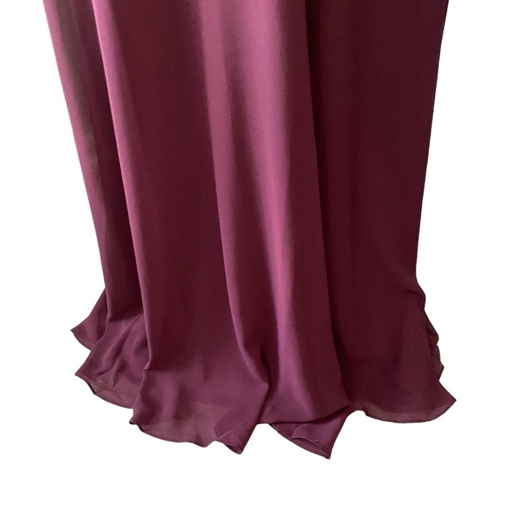 MORILEE Chiffon Bridesmaid Dress Bordeaux Wine Floor Length Long 8 NWT Wedding - Picture 8 of 16